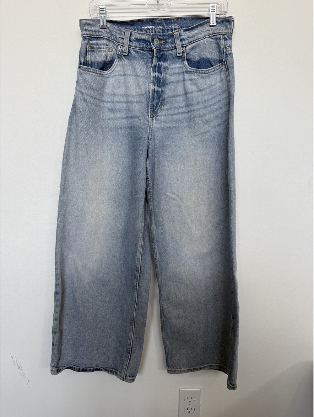 Old Navy Extra High Rise Baggy Wide Leg Jeans 100% Cotton Size 8 Petite